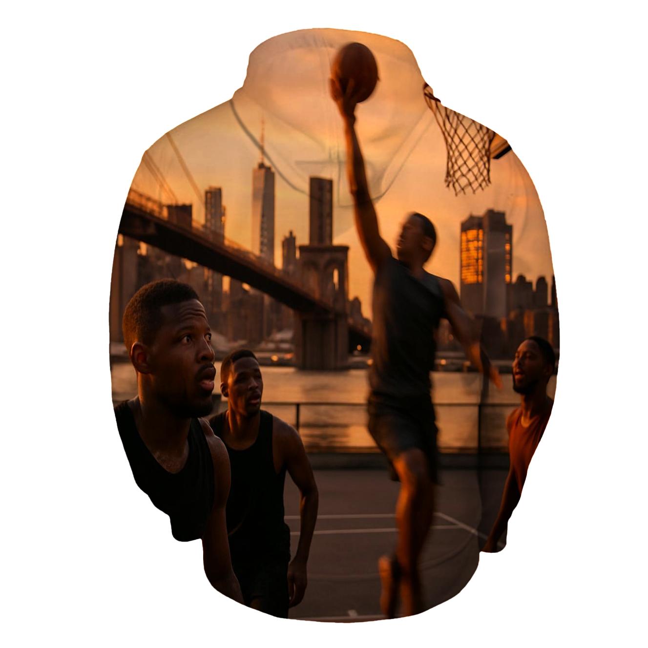 Brooklyn Bridge Park Sunset Pickup Game printed hoodies