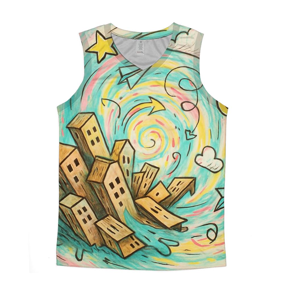 Whirlwind Cardboard City designer workout tanks