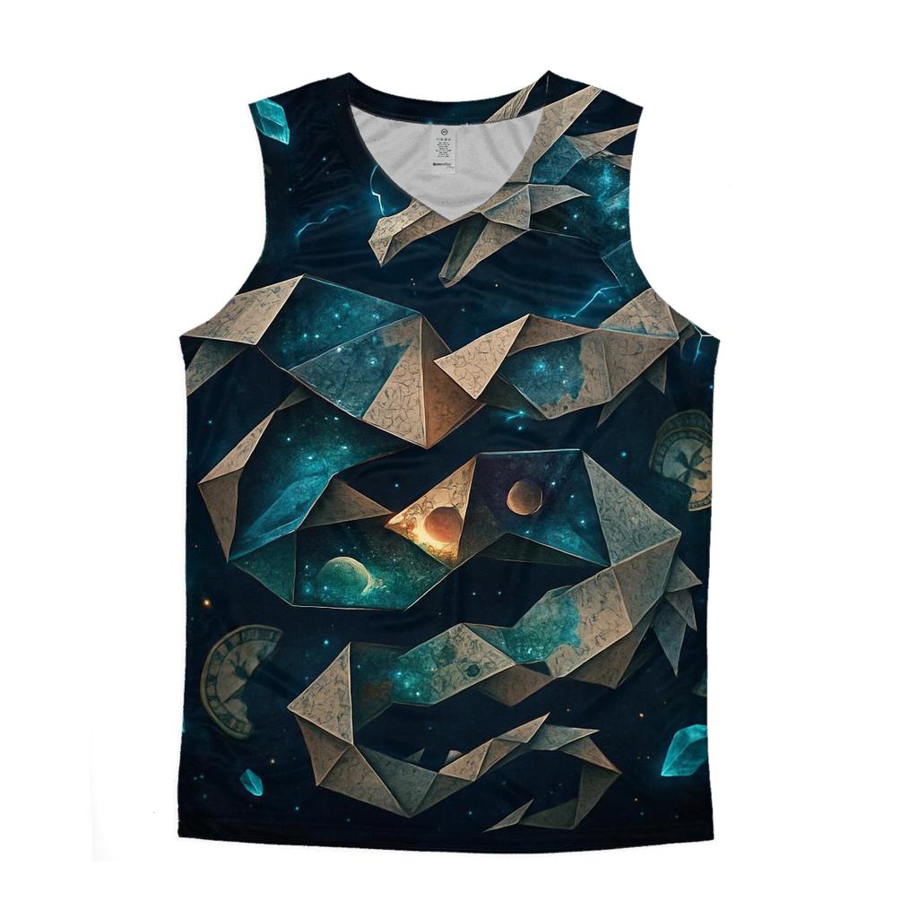 Quantum Origami Dragon sports performance tank tops