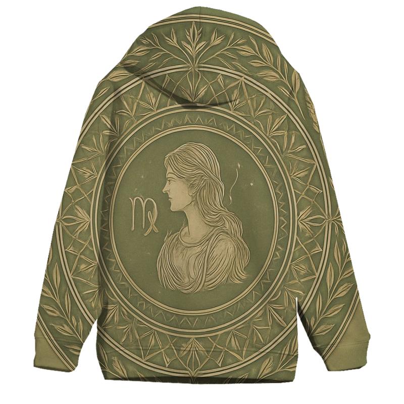 Virgo Earth Star Mandala Chart graphic hoodies