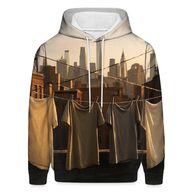 Chinatown Rooftop Laundry And Skyline pullover hoodies