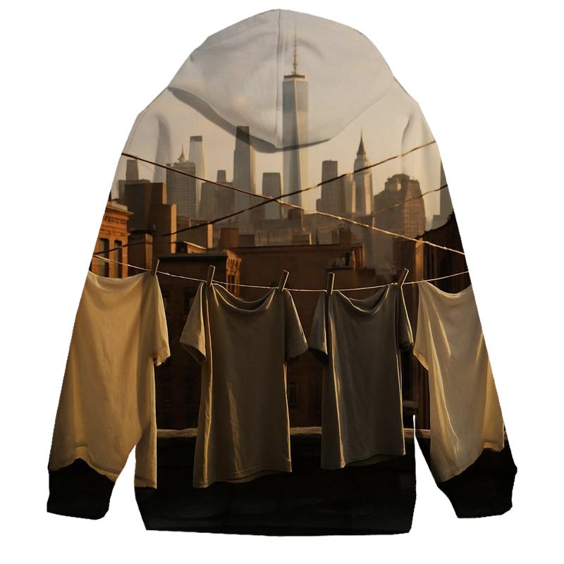 Chinatown Rooftop Laundry And Skyline pullover hoodies