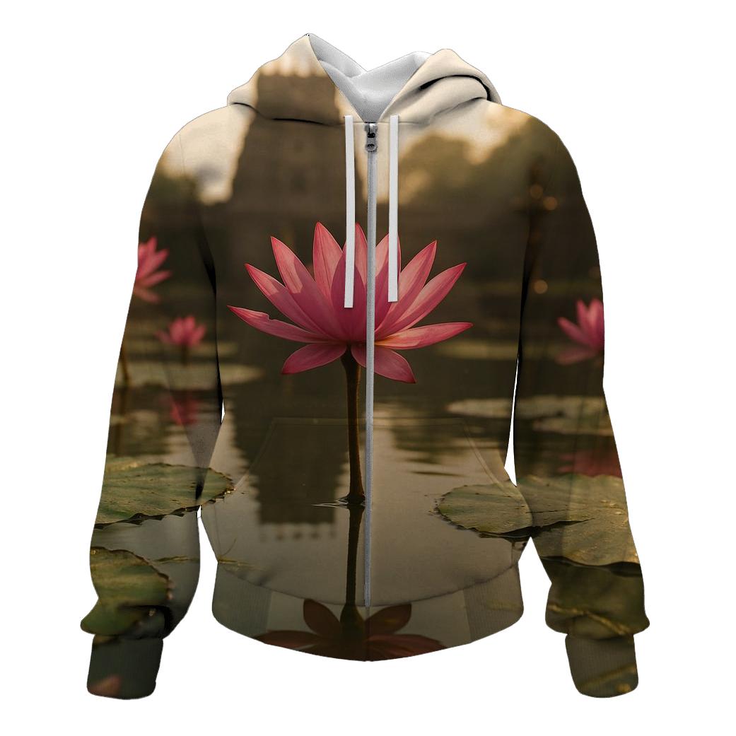 Lotus Reflections In Temple Pond designer hoodies