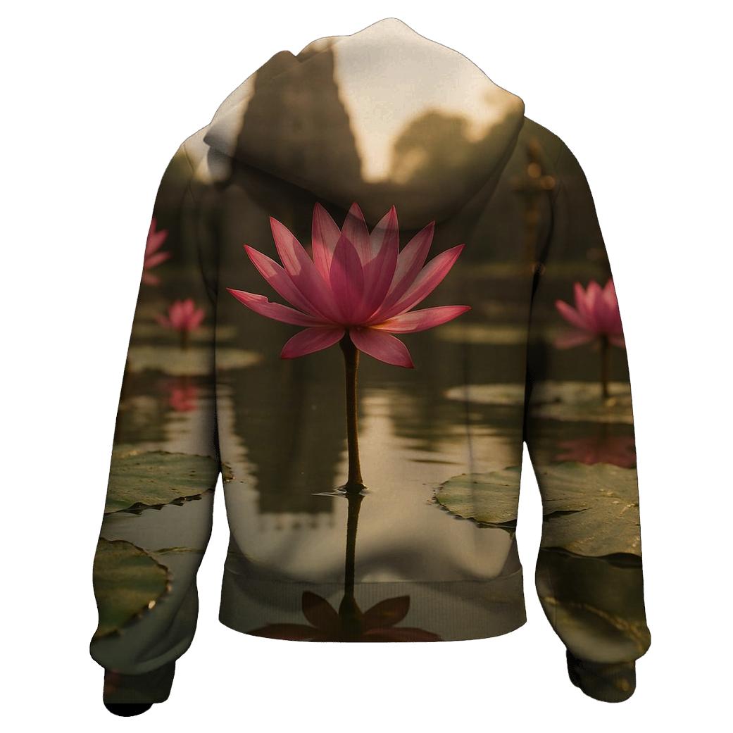 Lotus Reflections In Temple Pond designer hoodies