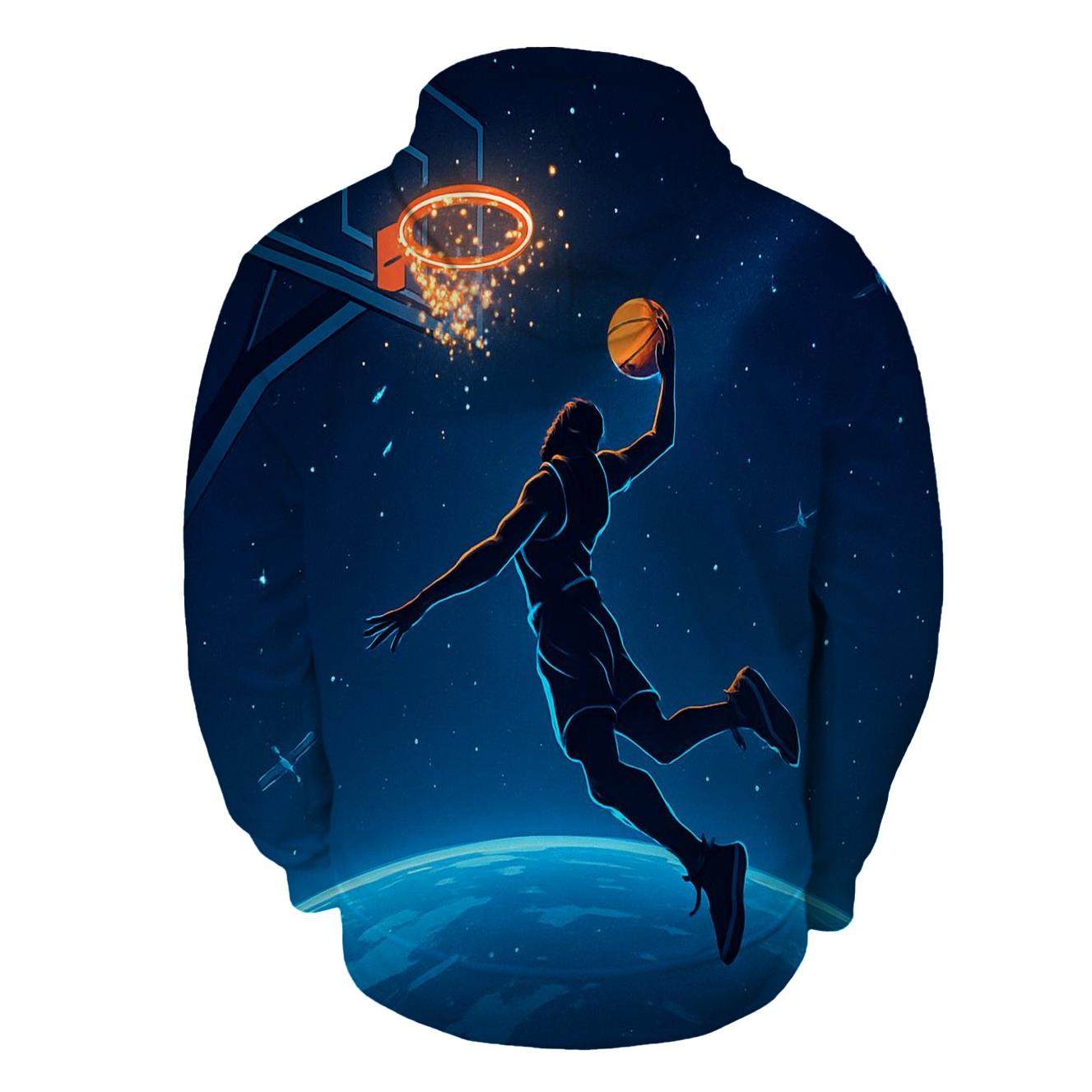 Zero Gravity Basketball Dunk printed hoodies