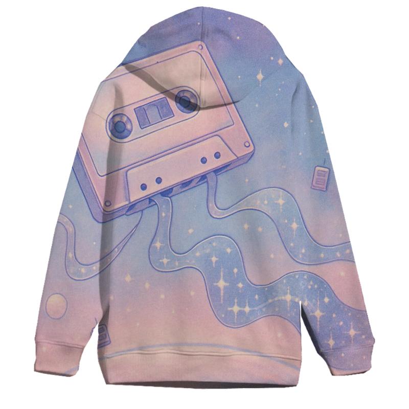 Galactic Cassette Drift embroidered hoodies