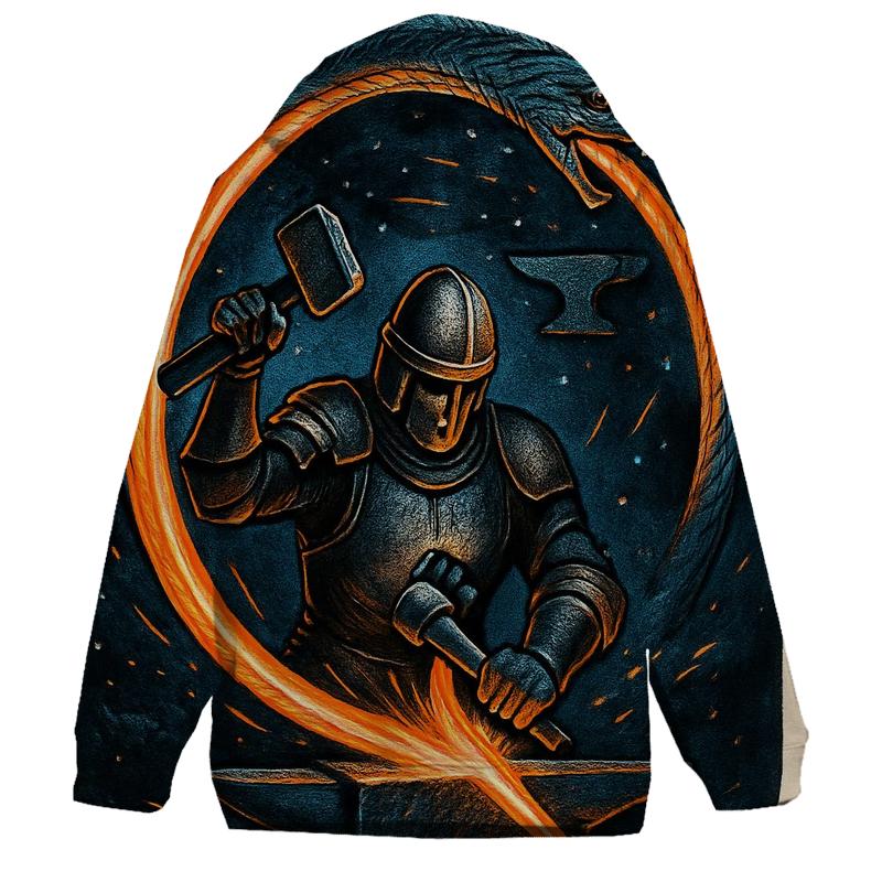 Starforged Warrior Ouroboros Blade designer hoodies