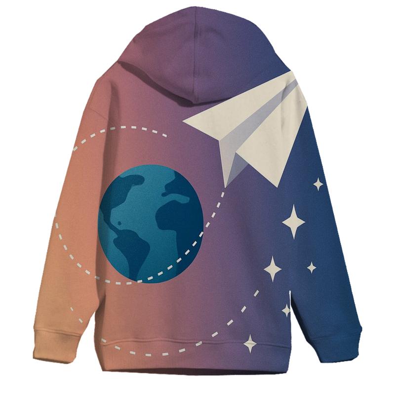 Orbiting Paper Plane Dreams custom hoodies