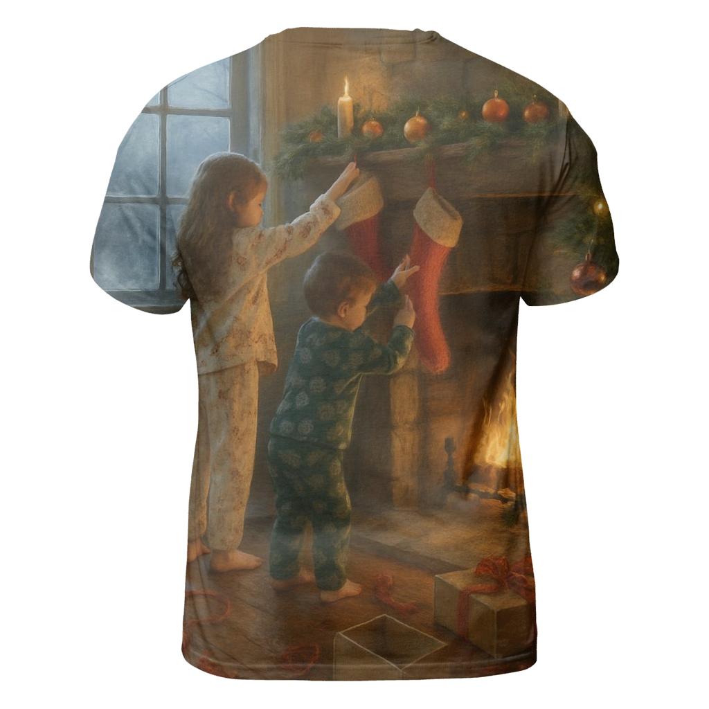 Christmas Morning By The Hearth artistic all-over print tops