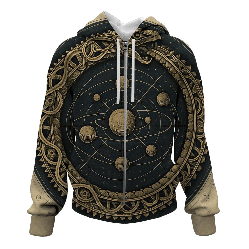 Celestial Clockwork Ouroboros premium hoodies