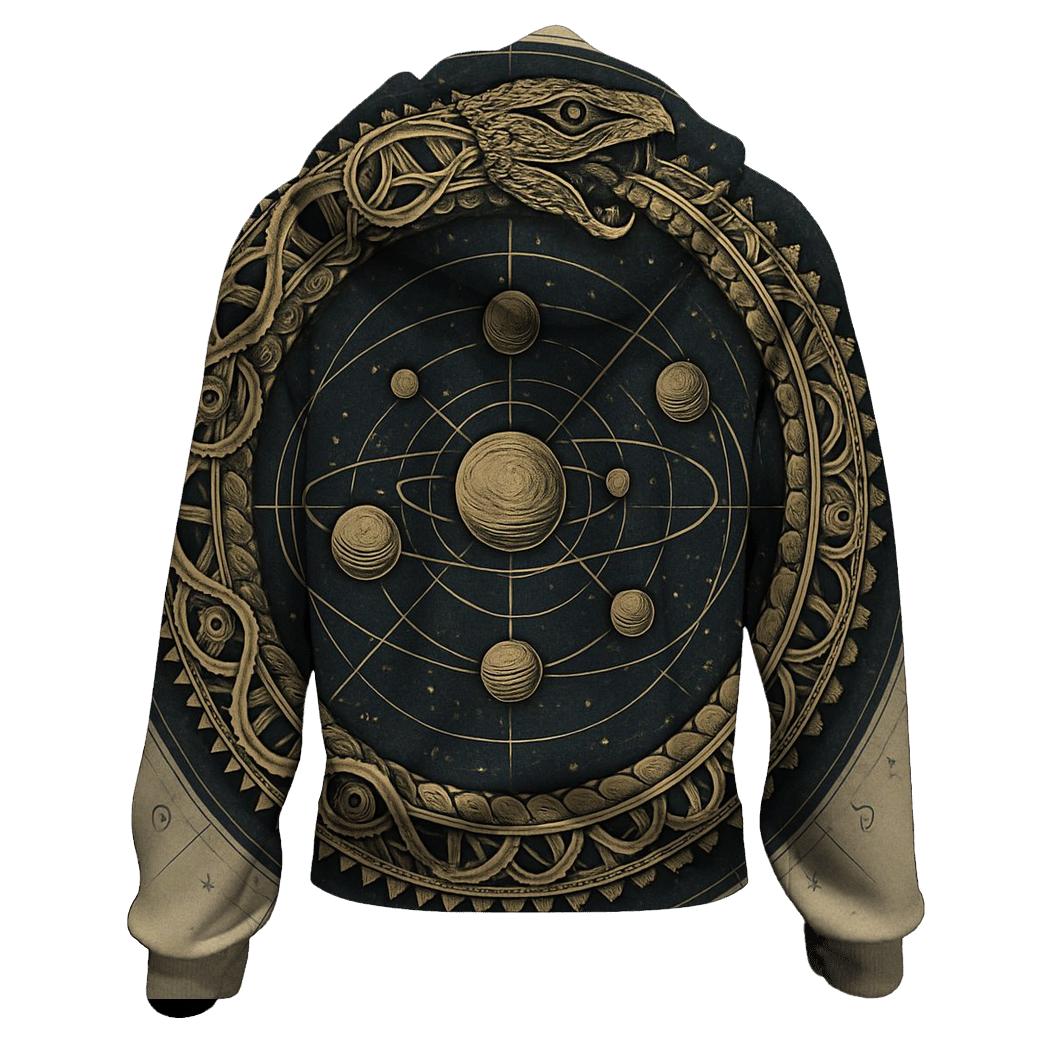 Celestial Clockwork Ouroboros premium hoodies