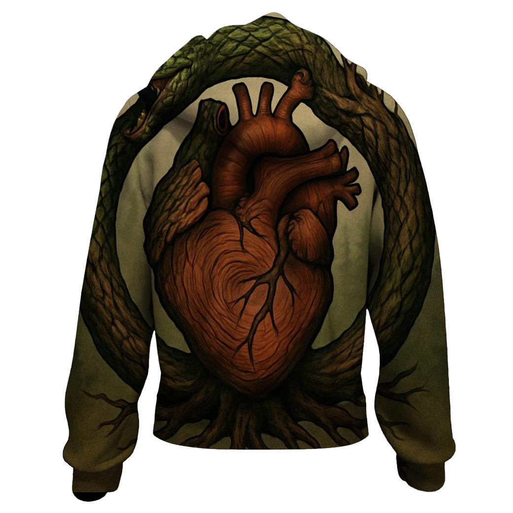 Forest Heart Rooted Ouroboros zip-up hoodies
