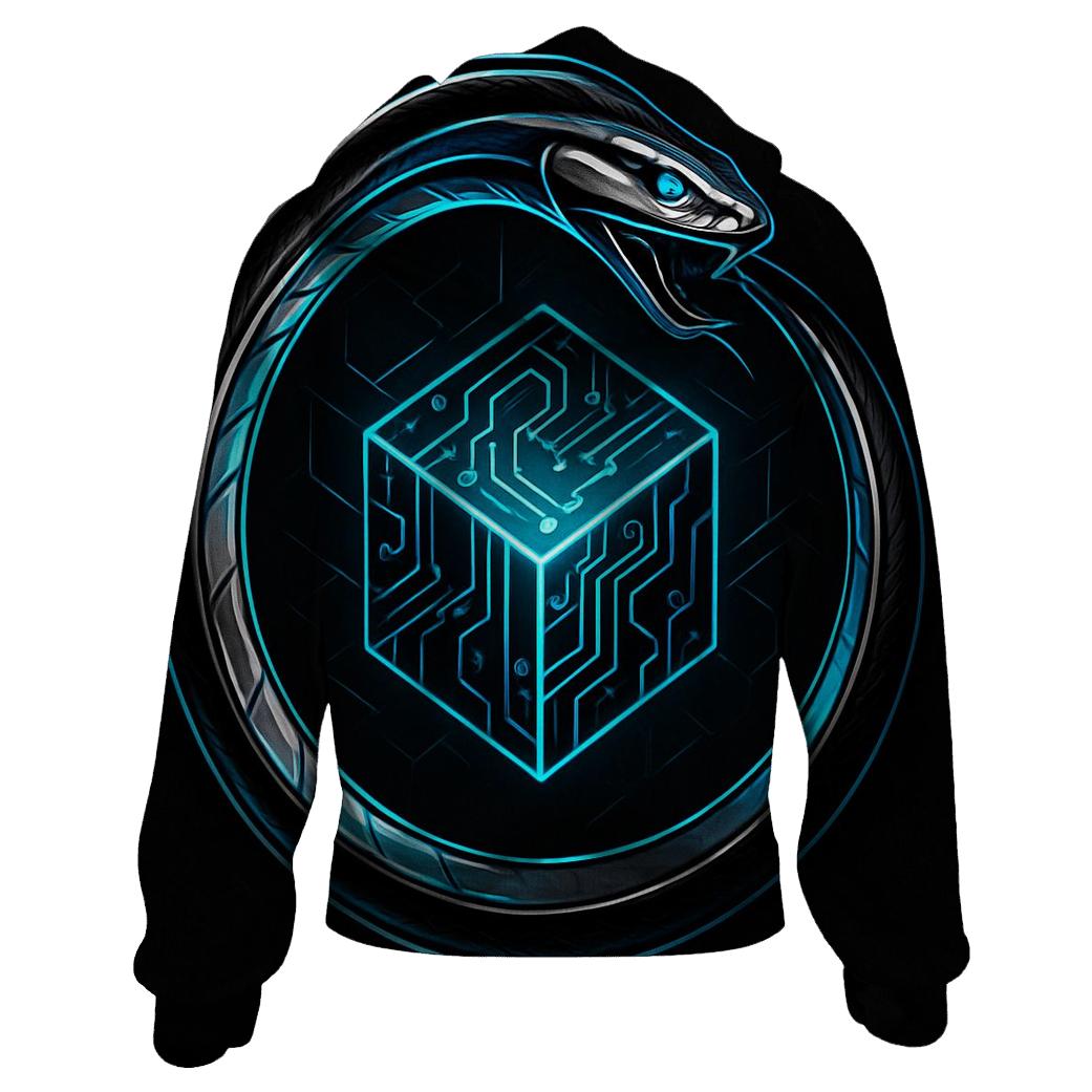 Quantum Circuit Ouroboros pullover hoodies