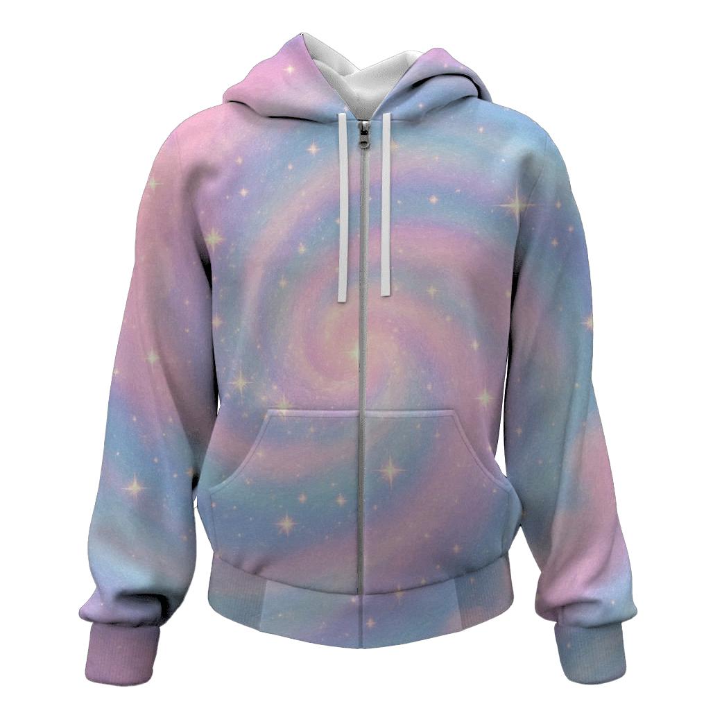 Pastel Stardust Whirl embroidered hoodies