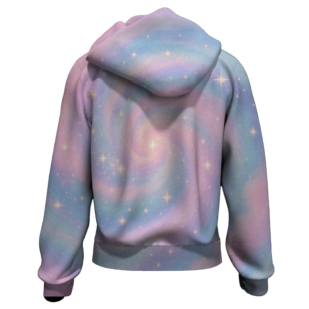 Pastel Stardust Whirl embroidered hoodies