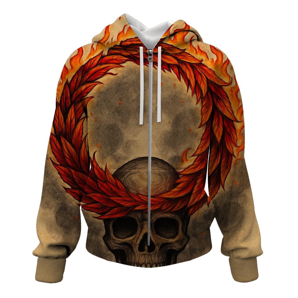 Phoenix Feather Ouroboros Crown graphic hoodies