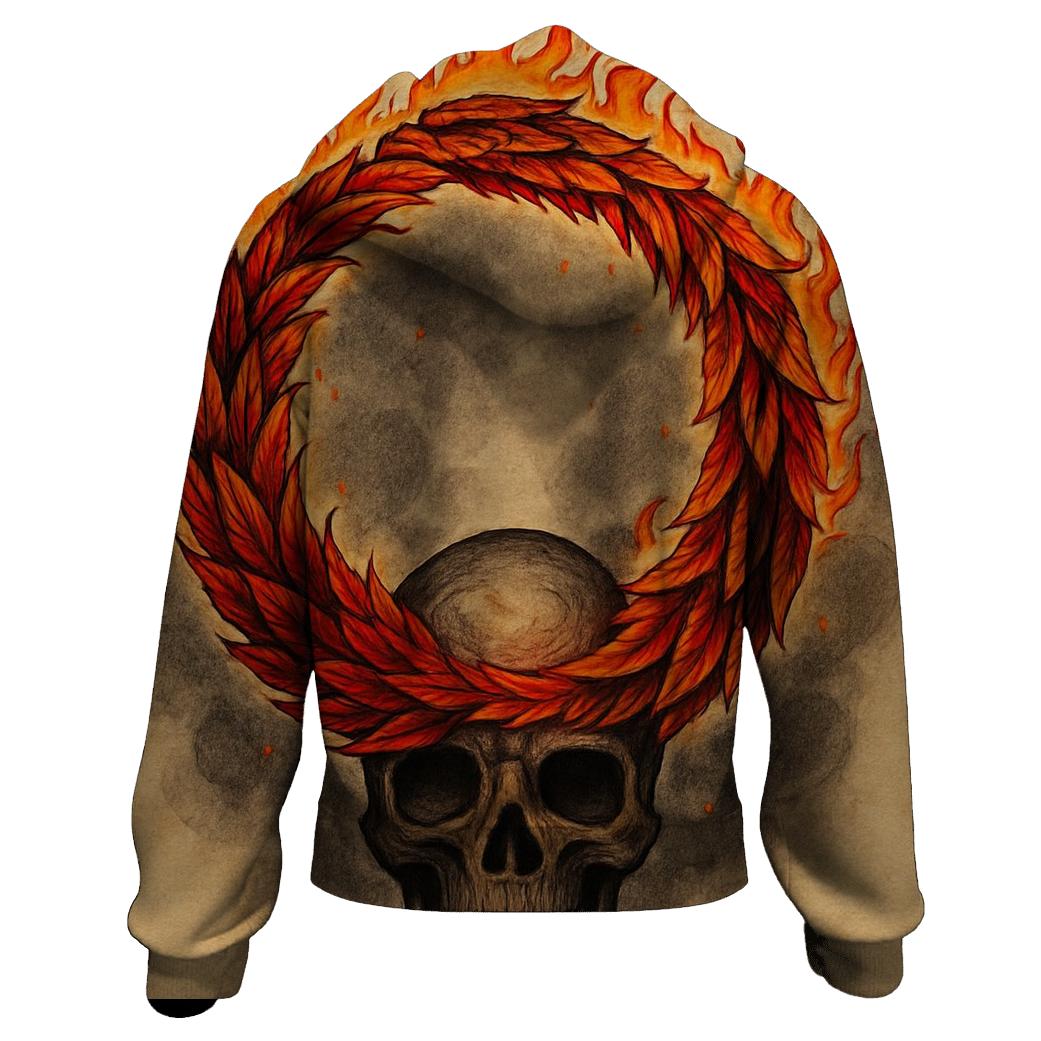 Phoenix Feather Ouroboros Crown graphic hoodies