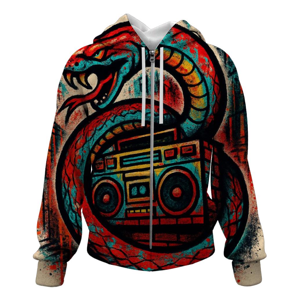 Urban Graffiti Ouroboros Rhythm embroidered hoodies