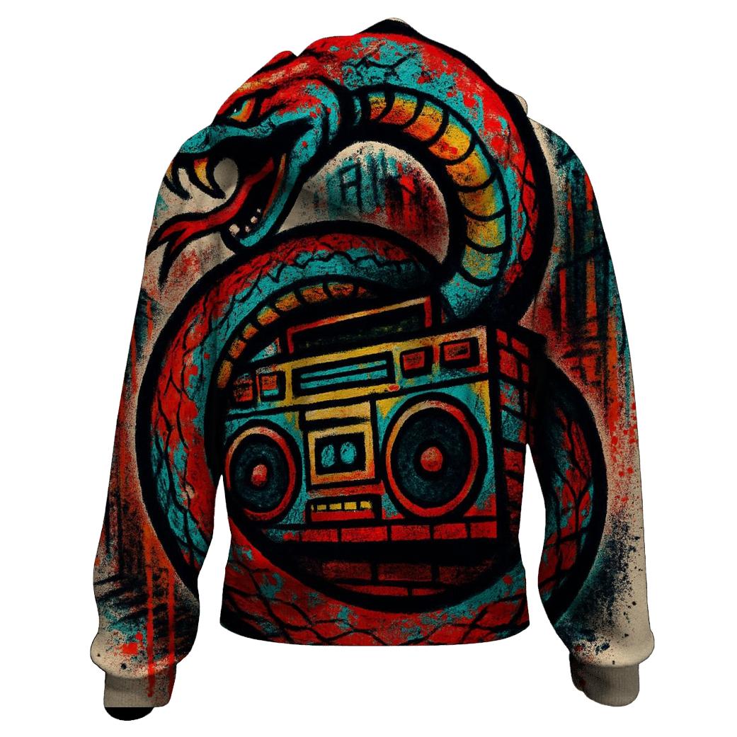 Urban Graffiti Ouroboros Rhythm embroidered hoodies