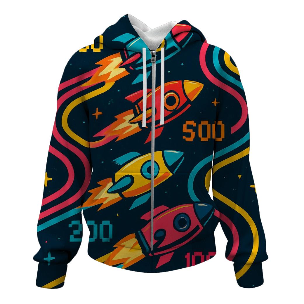 Retro Rocket Race Arcade hoodies fashion