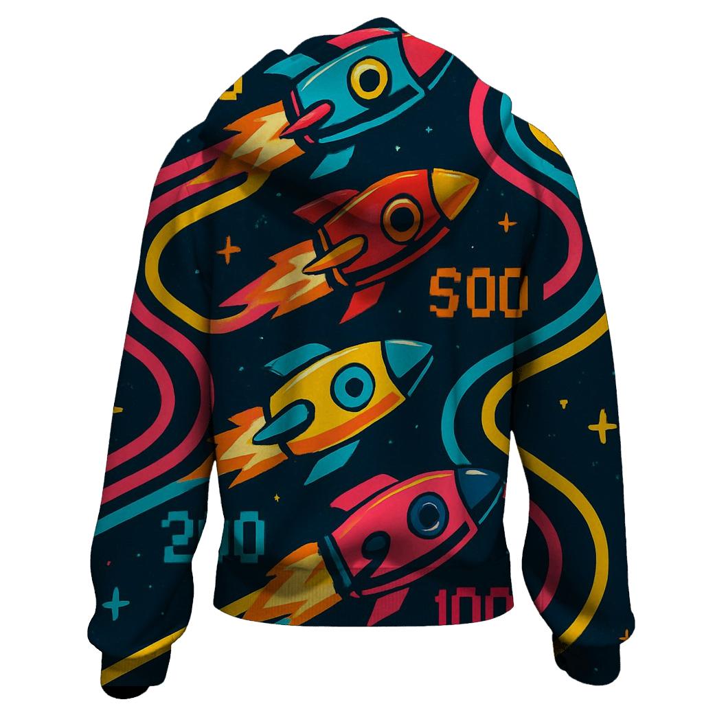 Retro Rocket Race Arcade hoodies fashion