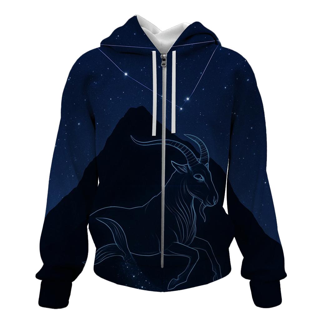 Capricorn Cosmic Mountain Ascent heavyweight hoodies