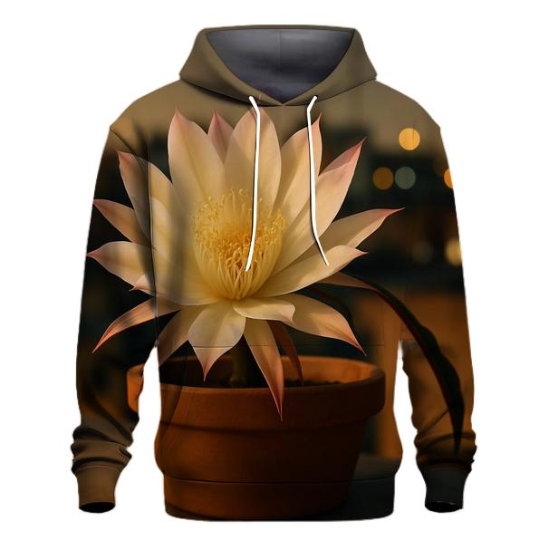 Night Blooming Cereus On City Rooftop premium hoodies
