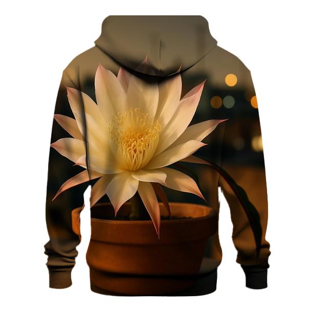 Night Blooming Cereus On City Rooftop premium hoodies