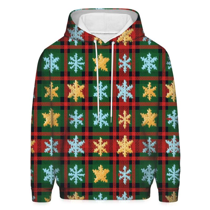 Starflake Confetti Plaid Design lightweight hoodies