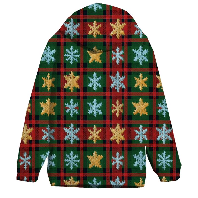 Starflake Confetti Plaid Design lightweight hoodies
