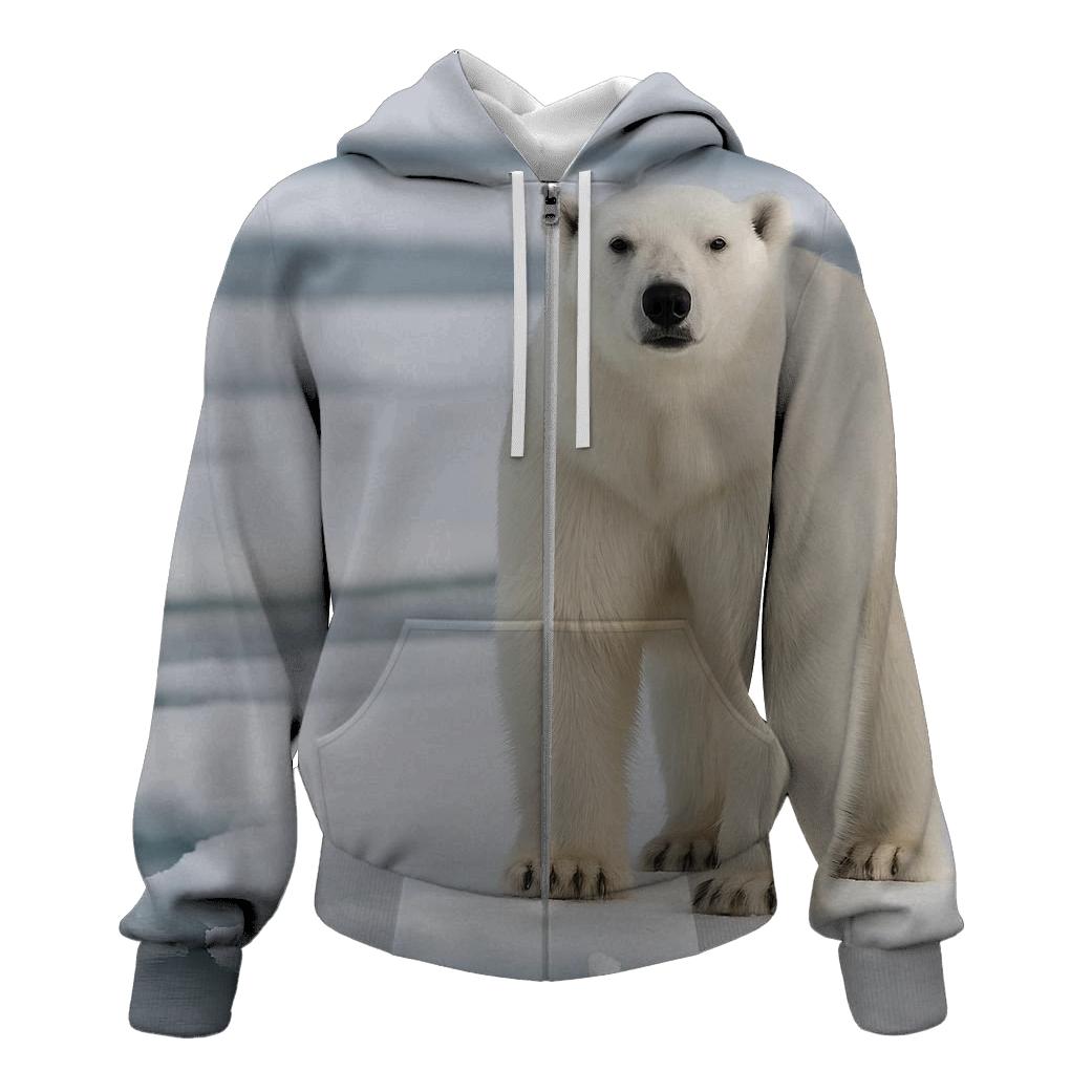 Ice Floe Sentinel Polar Bear hoodie styles