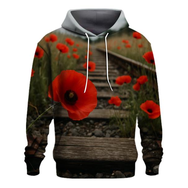 Wild Poppies Along An Abandoned Railway zip-up hoodies