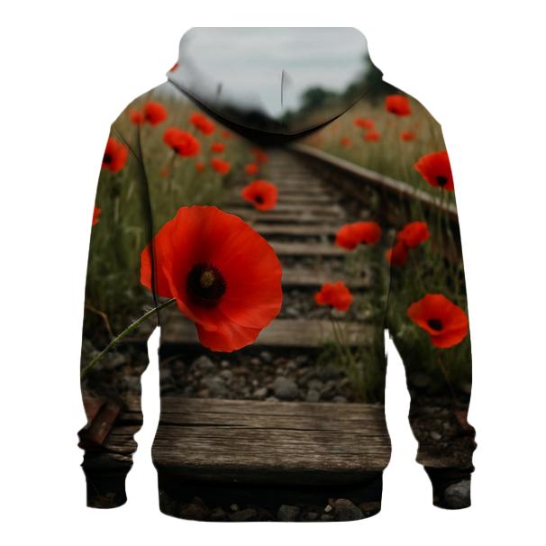 Wild Poppies Along An Abandoned Railway zip-up hoodies