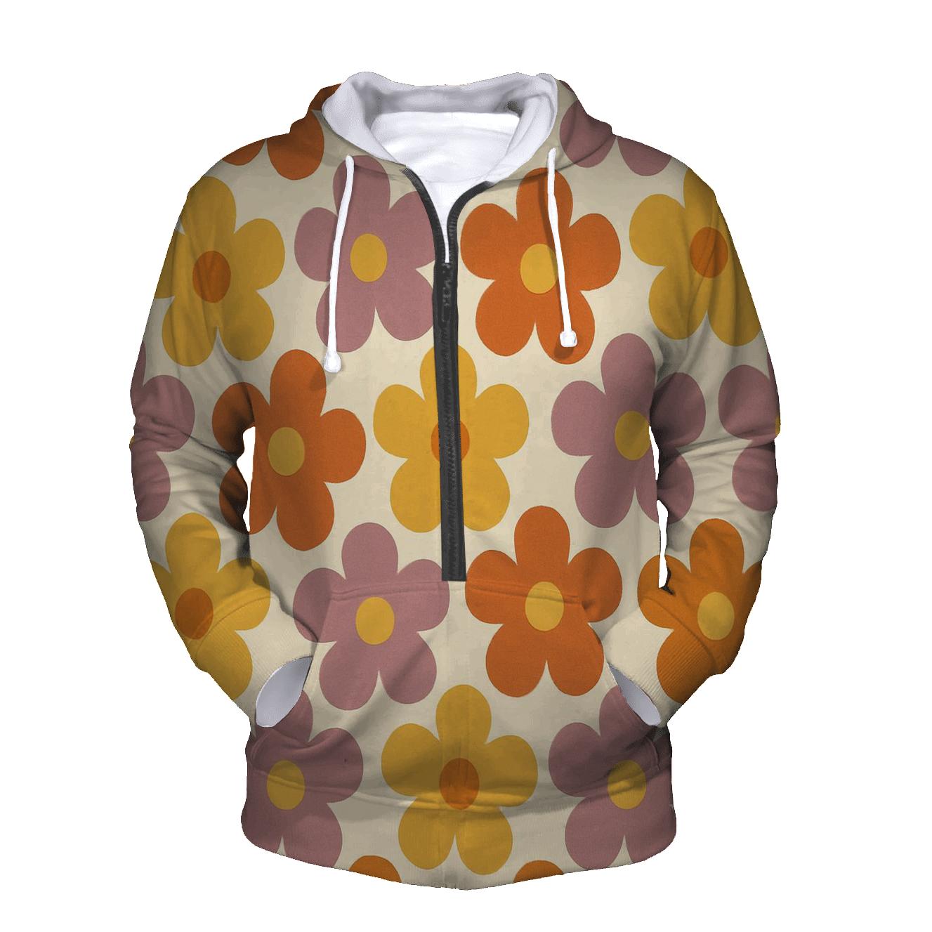 Funky Flower Wallpaper Tiles premium hoodies
