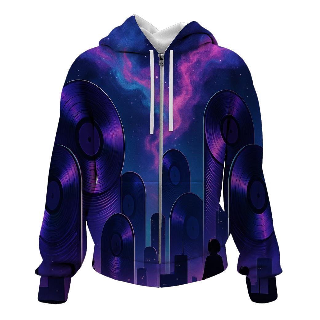 Nebula Vinyl Skyline printed hoodies
