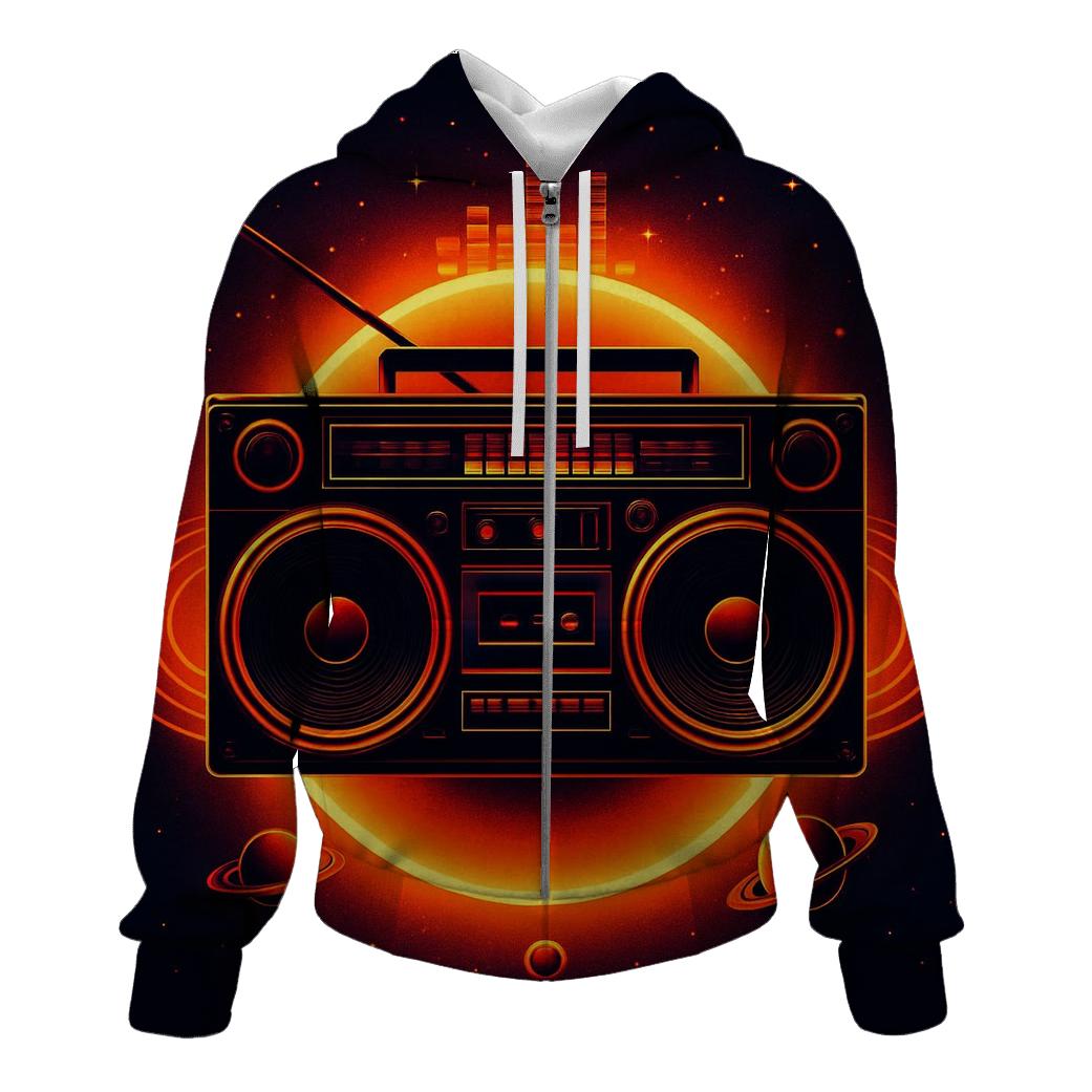 Cosmic Boombox Eclipse printed hoodies