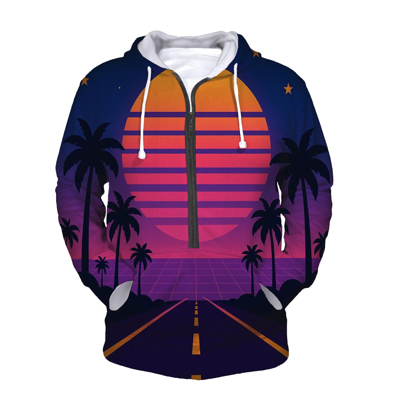 Digital Sunset Highway hoodie styles