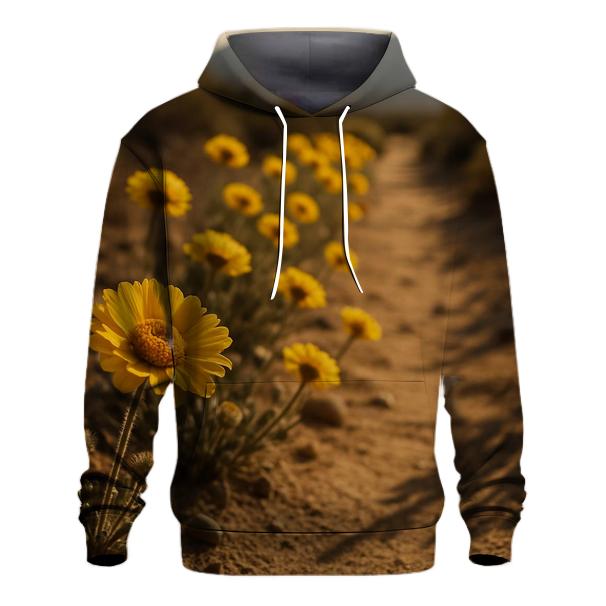 Desert Marigolds Along A Dusty Trail premium hoodies