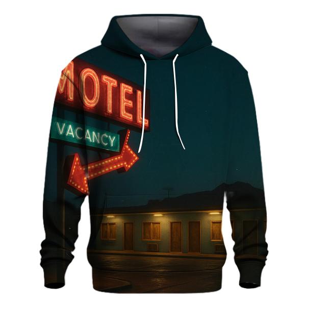 Retro Motel Roadside Night Scene hoodie trends