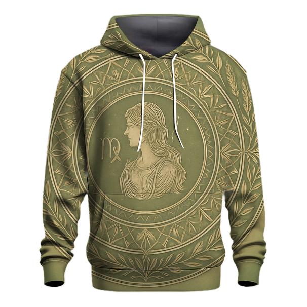 Virgo Earth Star Mandala Chart premium hoodies