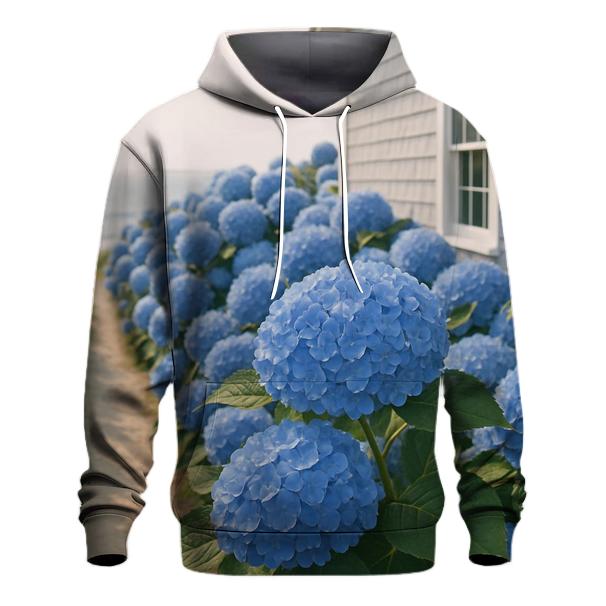 Hydrangeas Beside A Coastal Cottage hoodie designs