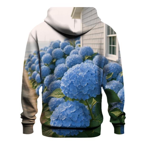 Hydrangeas Beside A Coastal Cottage hoodie designs