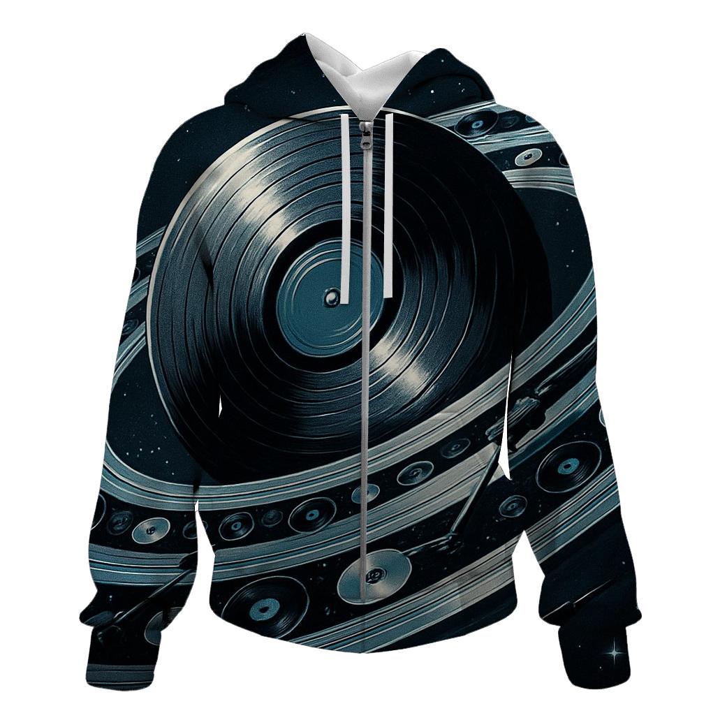 Orbiting Turntable Rings hoodie designs