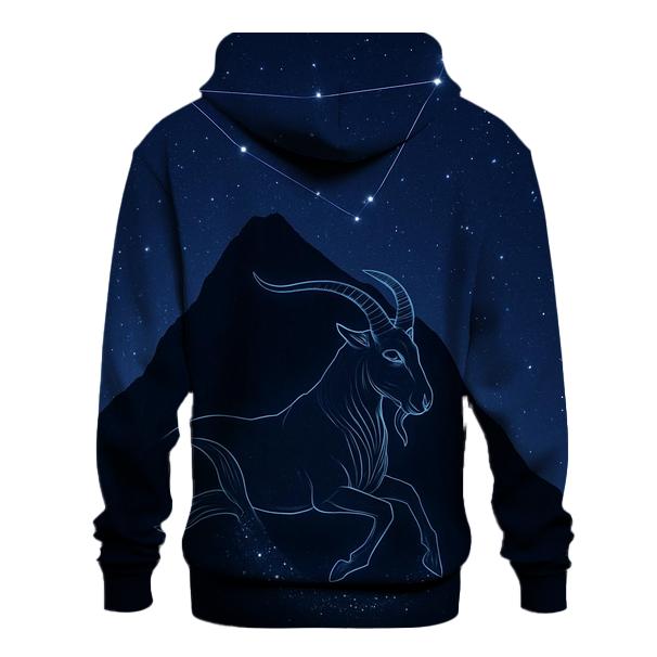 Capricorn Cosmic Mountain Ascent premium hoodies