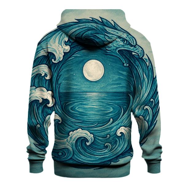 Ocean Tide Spiral Ouroboros graphic hoodies