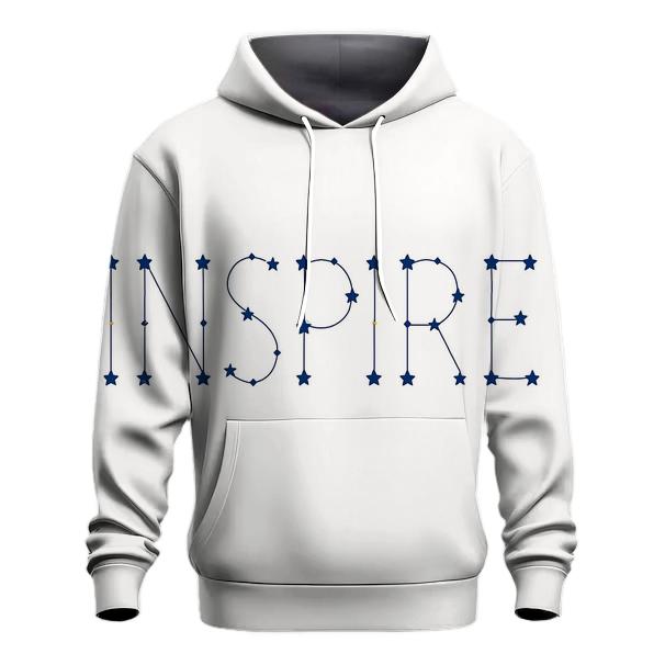 Minimal Constellation Typography embroidered hoodies