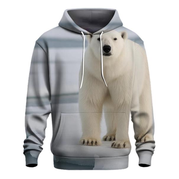 Ice Floe Sentinel Polar Bear embroidered hoodies