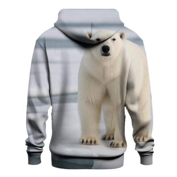 Ice Floe Sentinel Polar Bear embroidered hoodies