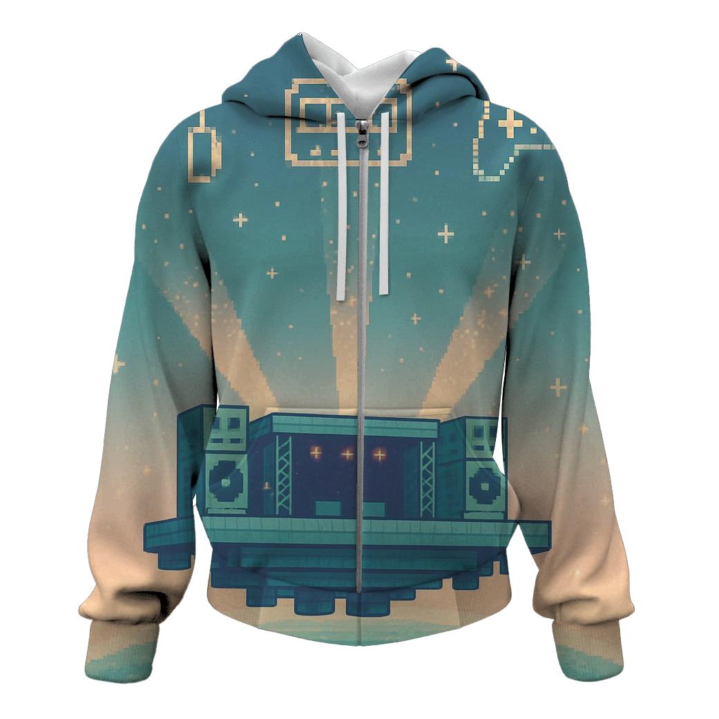 Pixel Constellation Stage graphic hoodies