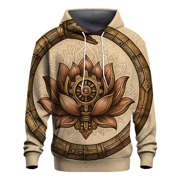 Mechanical Lotus Ouroboros Mandala designer hoodies
